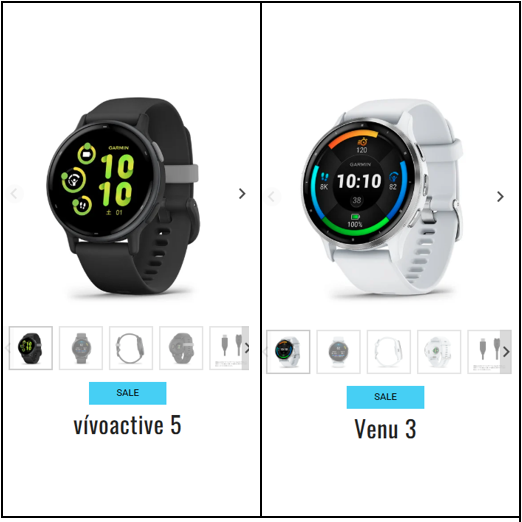 Garmin vivoactive 5とVenu 3の比較イメージ